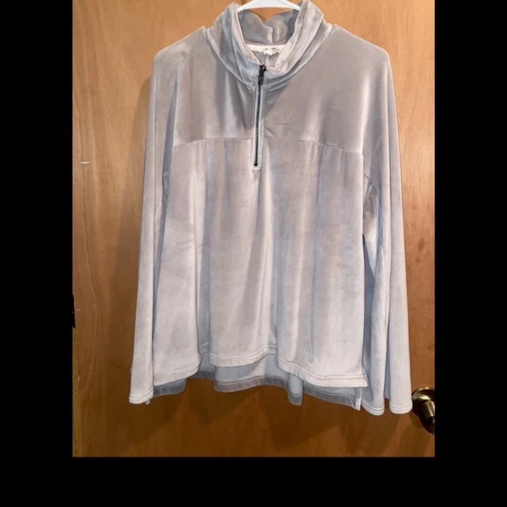 Light Gray Pullover With Half-Zip - image 1